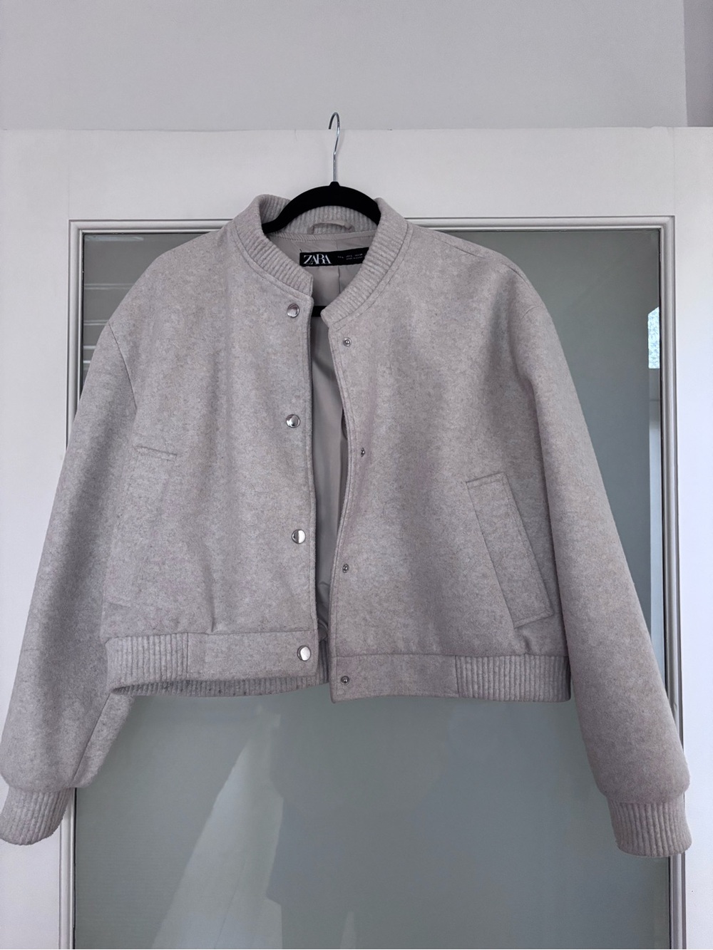 ZARA Light Gray Bomber Jacket